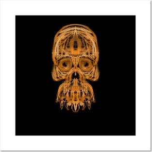 Electroluminated Skull - Orange Posters and Art